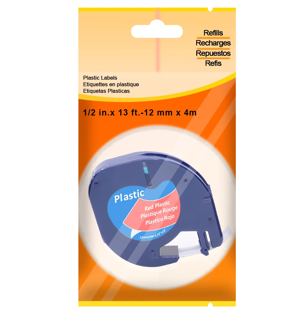5 шт. пластиковые этикетки совместимые с DYMO LetraTag 91203 91223 91333 59424 0 12 мм * 4 м (1/2 дюйма x 13