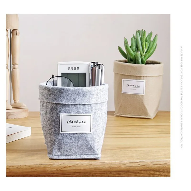 

Fleshy Plant pots felt potsflower Desktop Storage Basket Small Cute Table Storage Basket Space-Saving Storage Bags Organizer