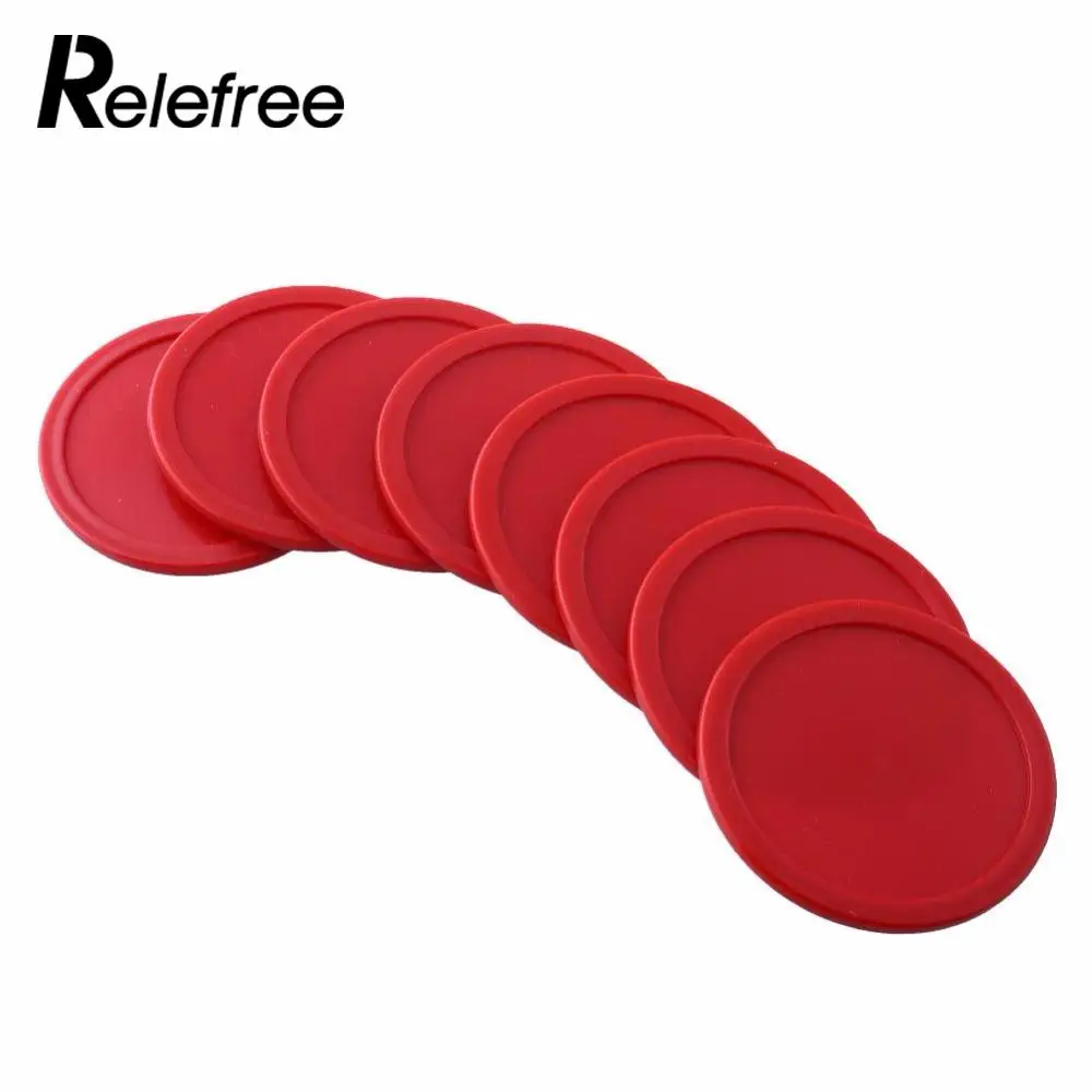 Relefree 8Pcs 63mm Red ABS Air Hockey Children Table Pucks Mini Felt