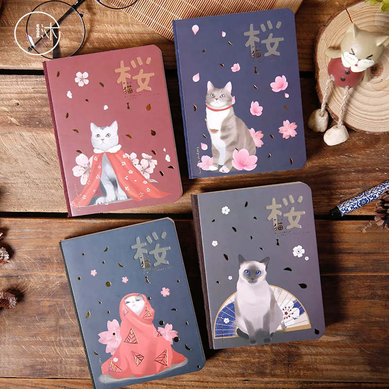 

Japanese Original Hardcover Small Cat Cherry Series Creative Handbook Notebook