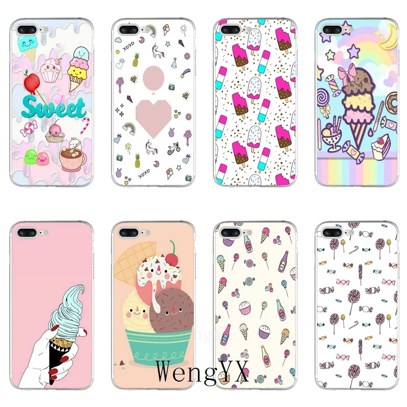 

kawaii Sweet Ice Cream Slim silicone TPU Soft phone case For LG G2 G3 mini spirit G4 G5 G6 K7 K8 K10 2017 V10 V20 V30
