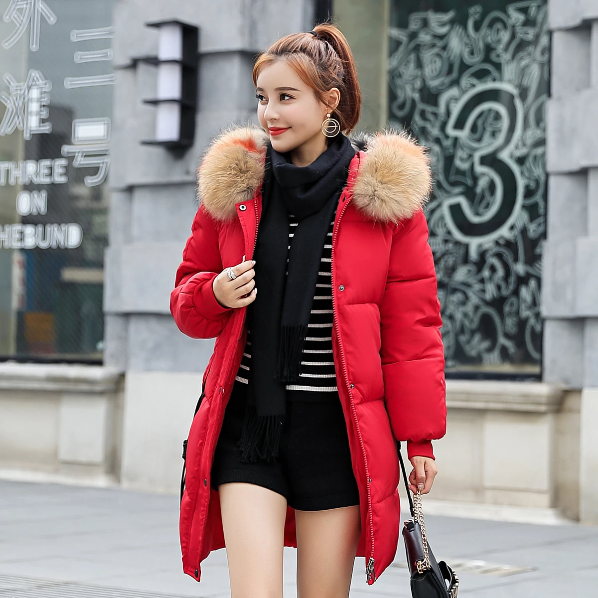 fashion winter women parkas 2018 long sleeve plus size