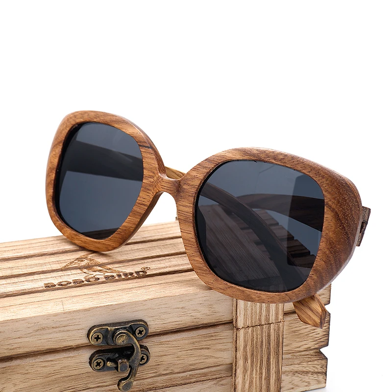 US $23.42 Bobo Bird Men Women Vintage Zebra Wooden Sunglasses Ladies Beach Glasses Gifts Dropshipping Eyewear In Wood Case Custom Logo