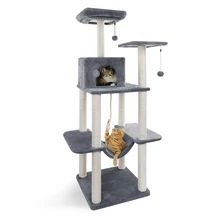 H153cm кошка дерево башня большой размер Домашние животные играть Когтеточка котенок скалолазание прыжки игрушка рамка с гамаком arbre чат мебель
