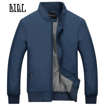 

LILL | Smooth Fashion Casual Male Jacket Men Thin Business Brand Clothing Spring Stand Collar Men's Coat Bomber Jackets,UMA346