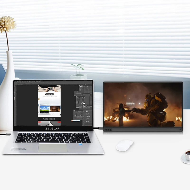15 6 дюймовый ЖК монитор Портативный Ультратонкий 1080P IPS HD USB Type C дисплей для