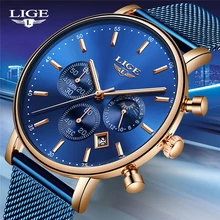 LIGE New Mens Watches Top Brand Luxury Fashion Ultra Thin Blue Strap Quartz Watch Men Moon Phase Clock Calendar Waterproof Watch LIGE New Mens Watches Top Brand Luxury Fashion Ultra Thin Blue Strap Quartz Watch Men Moon Phase Clock Calendar Waterproof Watch