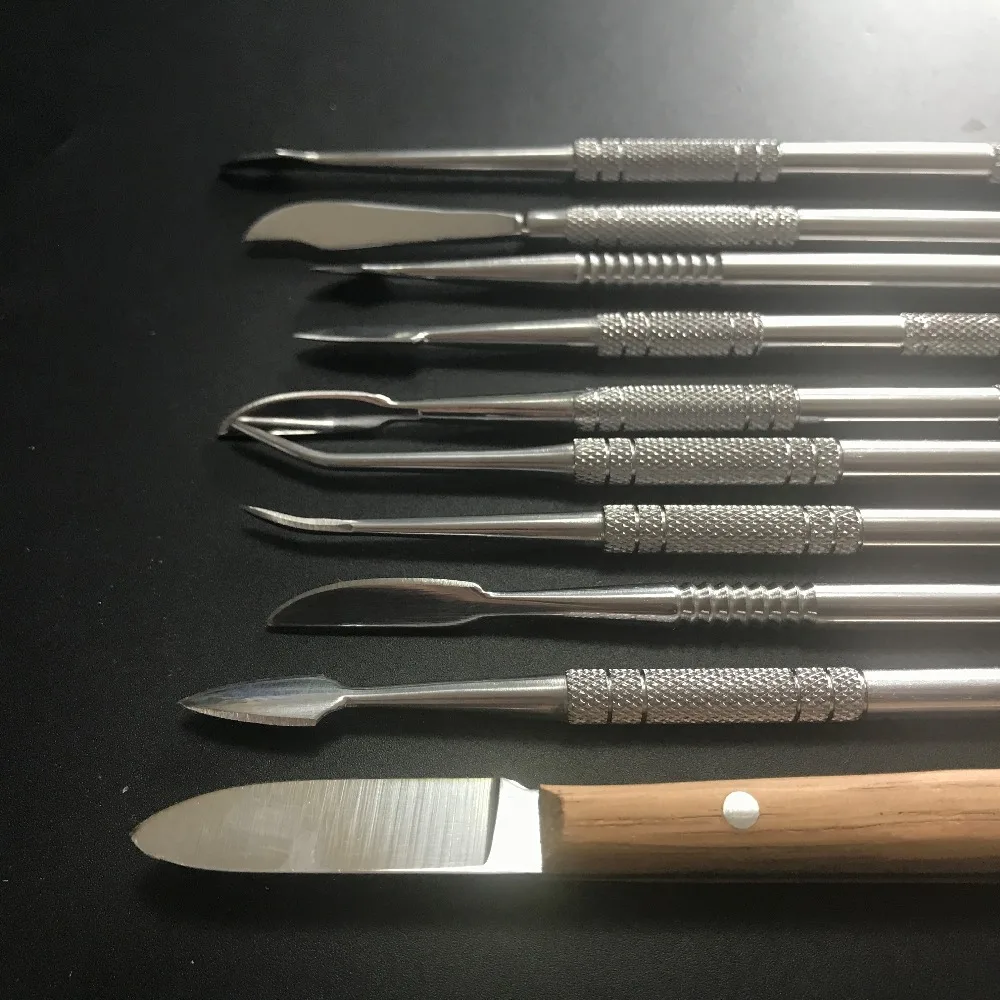 10pcs/set Dental Lab Equipment Wax Carving Tools Set Surgical Dentist