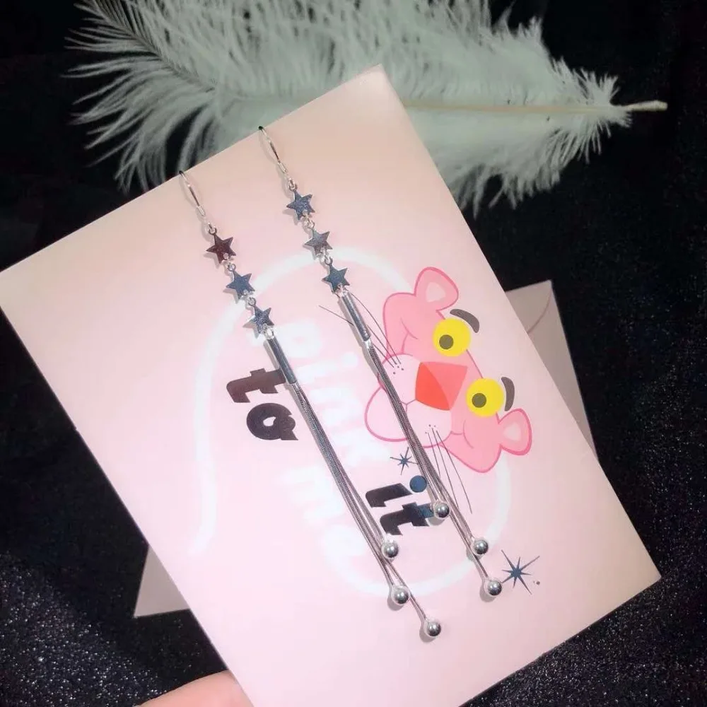 

JOOCHEER Sterling S925 silver 925 trendy ethnic cute Earring dorp earrings star auspicious Catkin love star