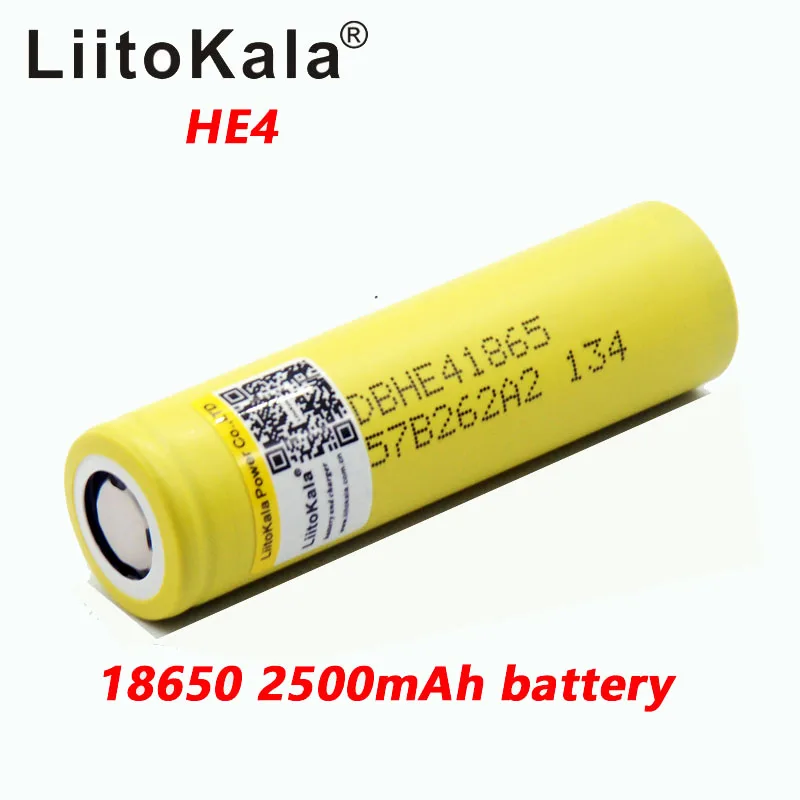 LiitoKala HE4 18650 2500mah 20A 18650 литий-ионная аккумуляторная батарея безопасная батарея для скутера - Цвет: 1PCS