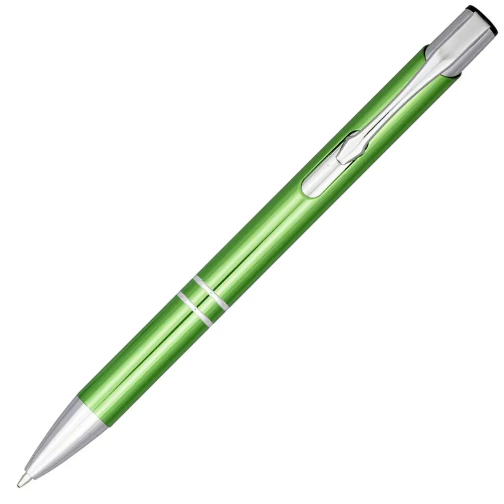 Топ с наклонными линиями двойное кольцо металлическая шариковая ручка, цветная анодированная шариковая ручка, настройка логотипа дисплей рекламный подарок, персонализированный подарок - Цвет: Green