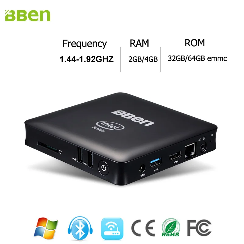 Bben win10 mini pc Intel Atom Z8350 processor 2GB / 32GB Intel TV box