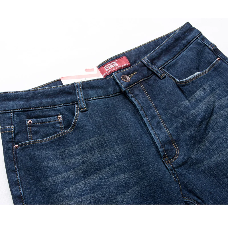 Cena GRG męskie zimowe dżinsy Stretch zagęścić ciepłe spodnie Slim lekko rozkloszowane spodnie Boot Cut Fit polar runo Jeans