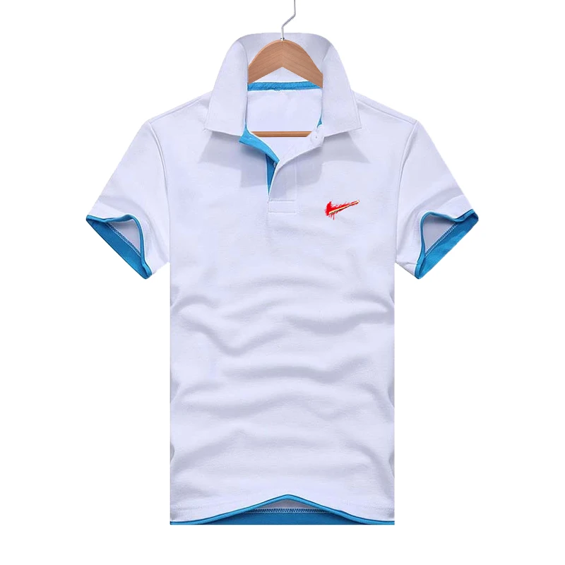 Men's Clothing 2019 Top Men's Polo Shirt Pattern Short-sleeved Polo Shirt 14 Color Cotton Fiber Casual Sports Polo Shirt