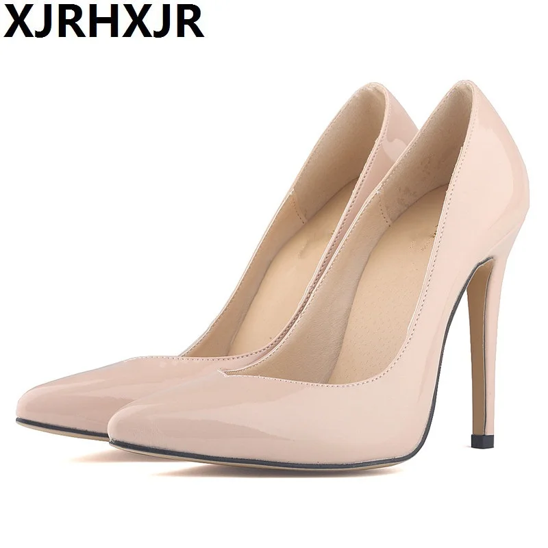 

Shoes Woman 11cm Heels Spring Autumn Pointed Toe Patent Leather Pumps High Heels Shoes Thin Heels Pumps Office Woman Footwears