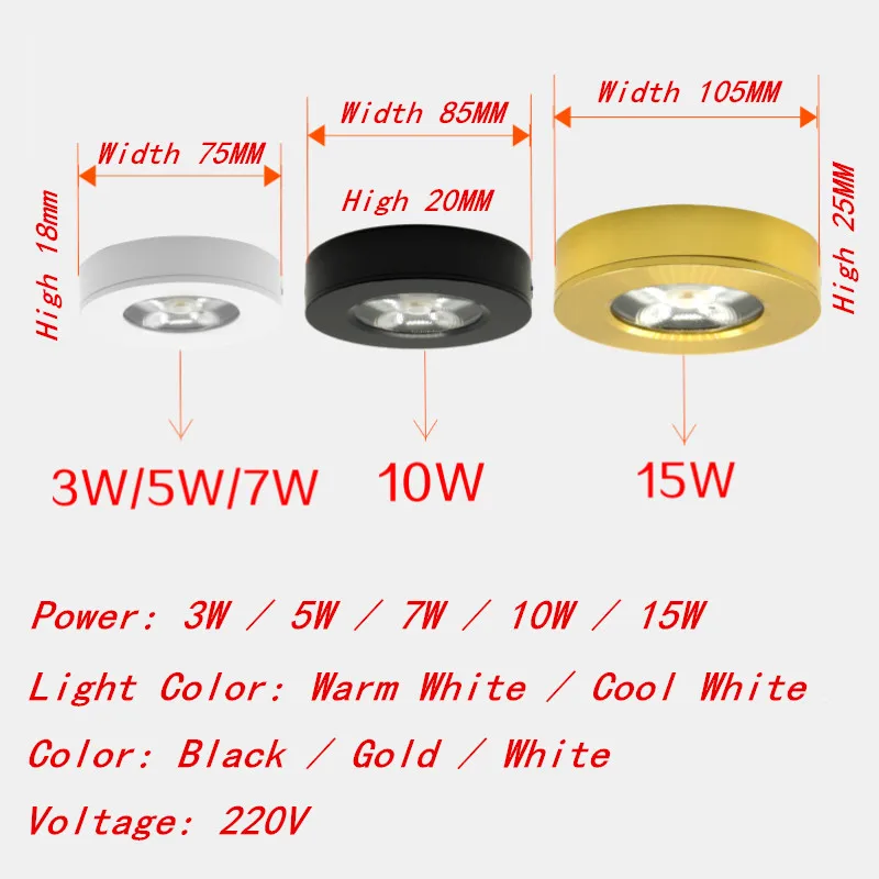 Downlights 10 w 15 w 220 Fonte de Luz : Bulbo