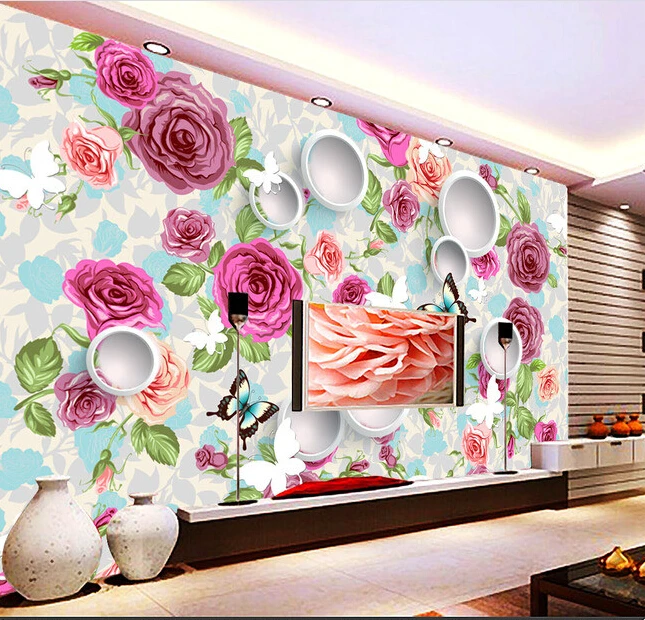 Пользовательские 3d обои, Пион цветок фрески для гостиной, спальни ТВ фон винил Papel де Parede