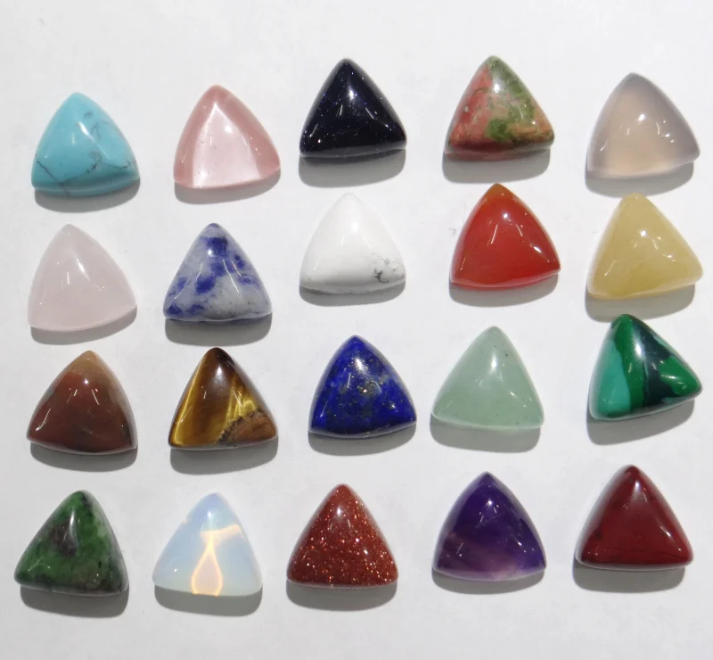 

50PCS Natural yellow jades Turquoises Stones Cabochon beads 10*10mm Triangle Shape No Hole for DIY jewelry making wholesale
