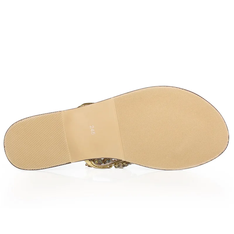 New Chain Crystal flat women Sandals gladiator Sexy Rome flip flops slippers fashion ladies summer shoes plush size NBT1000 7