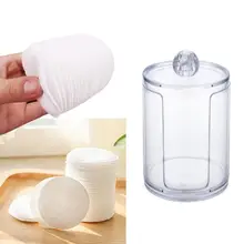 Прозрачная акриловая коробка для хранения ватных палочек для удаления подушечек Чехол-органайзер с 50 ватными палочками косметические салфетки для снятия макияжа