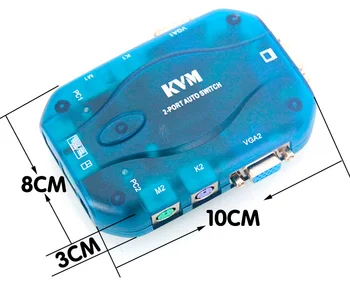 

1PCS 2 Port Auto KVM Switch USB 2.0 KVM Switcher Box for PC Keyboard Mouse Monitor