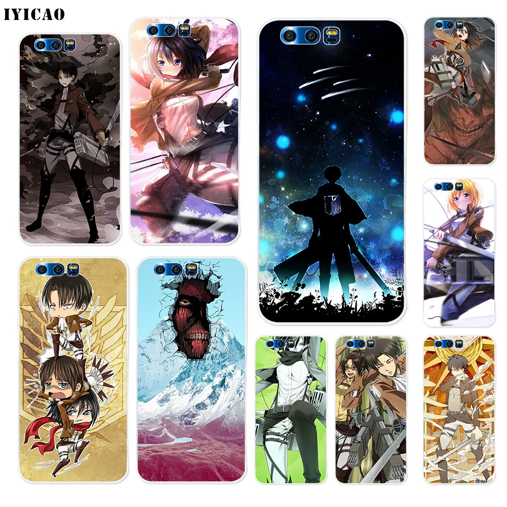 IYICAO Attack on Titan мультяшный Мягкий силиконовый чехол для Huawei Y9 Y7 Y6 Prime 2018 Honor 8C 8X 8 9 10 Lite