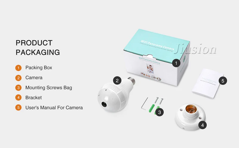 360 Degree Panorama Video Camera Wifi IP Light Bulb Surveillance Cam Recorder 18 14