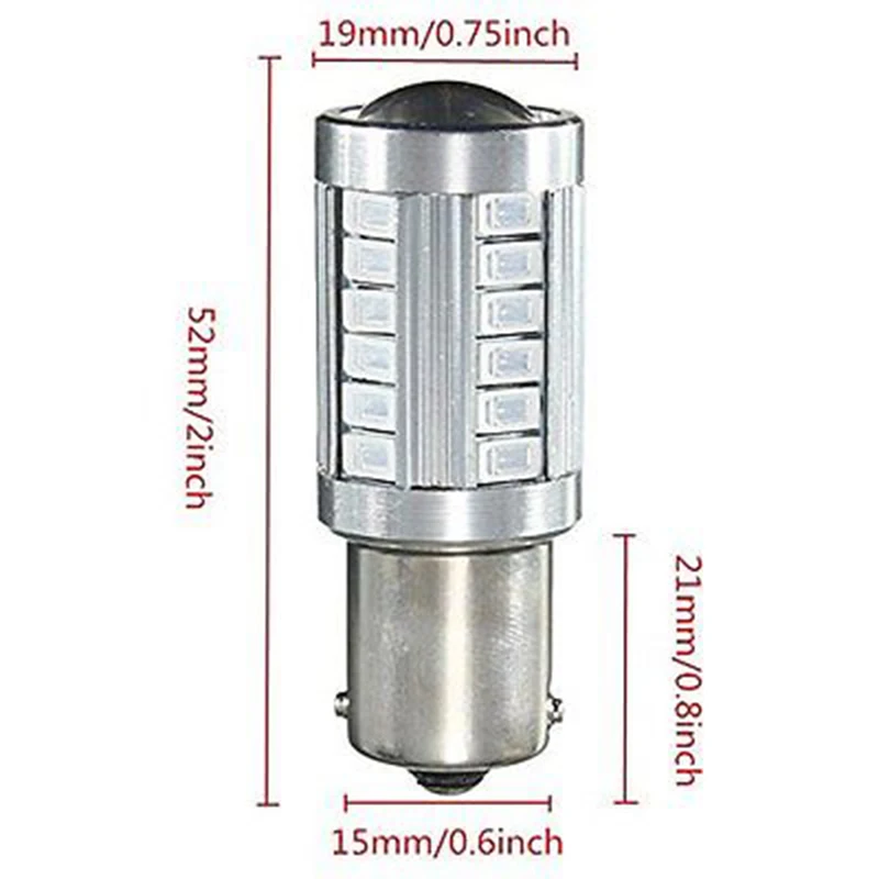 4pcs/set  Amber BA15S P21W 1156 33LED Car Tail Turn Reverse Signal Light Bulb