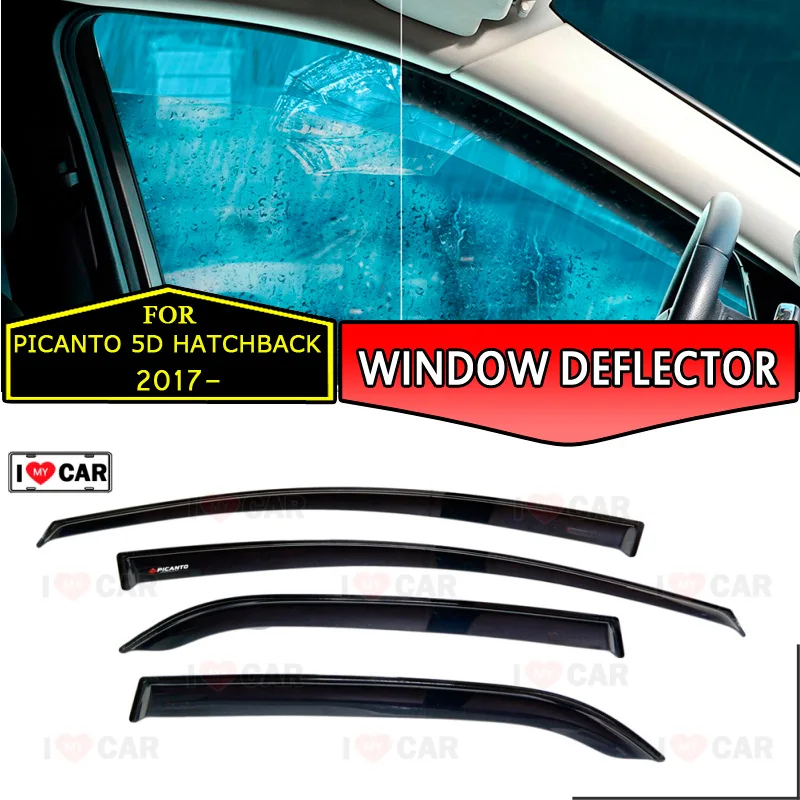 Window deflector for Kia Picanto 5D 2017 Hatchback car window deflector