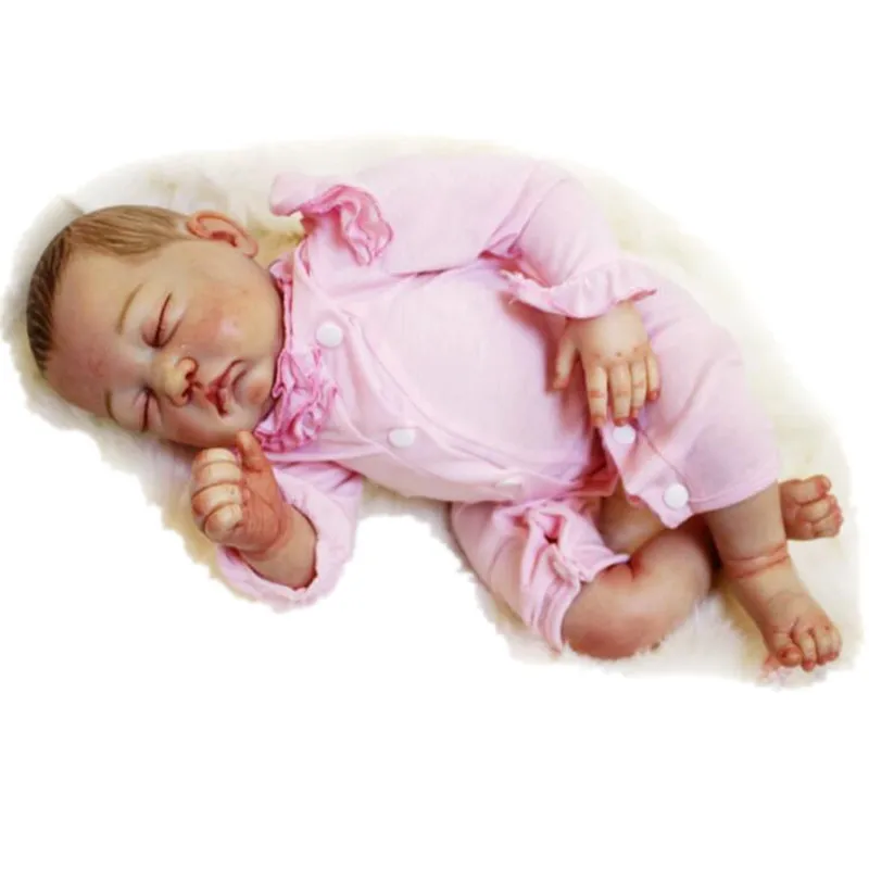 50CM Lebensechte Wiedergeborene Babypuppen Sleeping Newborn Doll Spielzeug DE 