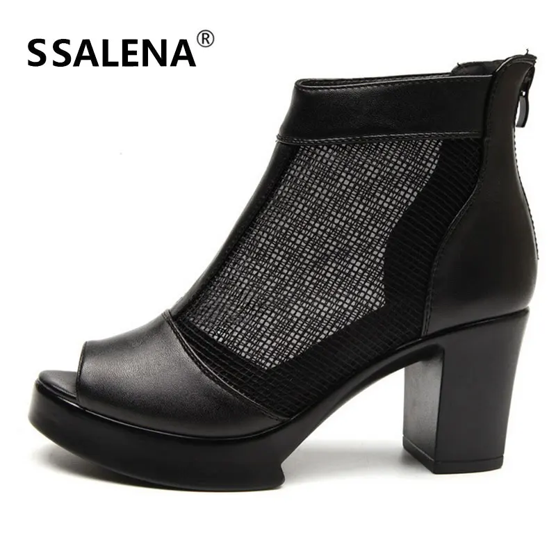 Black Pumps Women Summer Fashion Women Casual Shoes Breathable Mesh Ladies High Heels Working Shoes AA40491