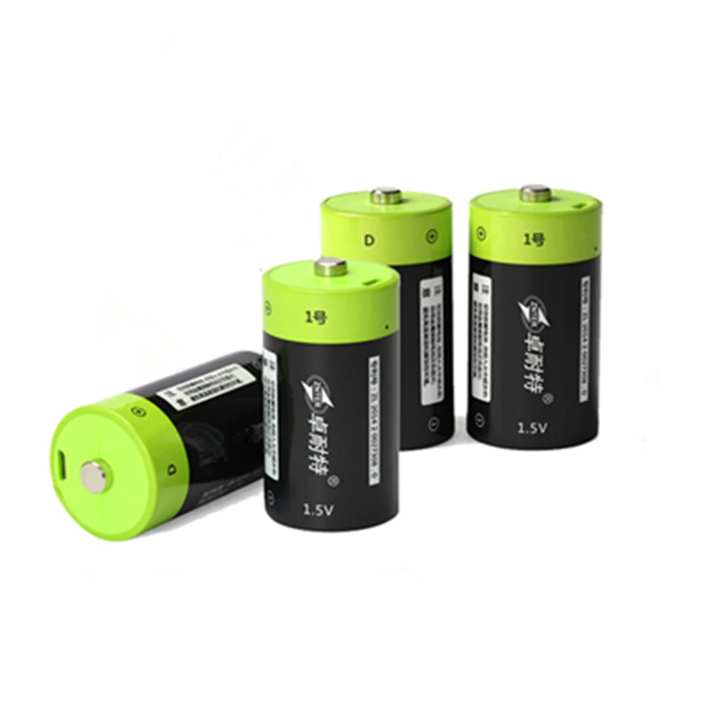 4 шт./лот ZNTER 1 5 в 4000 мАч Батарея Micro перезаряжаемые по USB батареи D Lipo LR20 батарея для