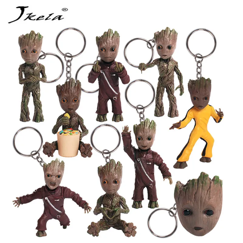 

[New] Baby Groots Tree Man Figure Toys Keychain Pendant Guardians of Galaxy Dancing Movie Figures Toys Pendants Necklace gift