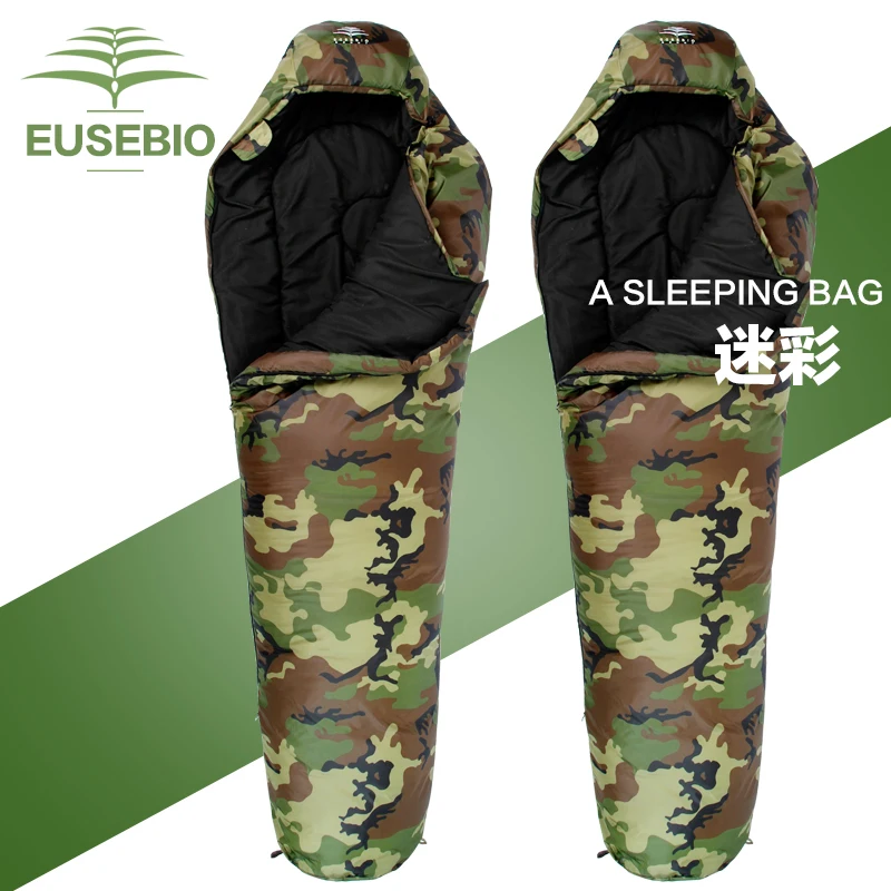 

EUSEBIO Adult sleeping bags of spring and summer autumn and winter outdoor thick warm indoor camping camouflage four cotton slee