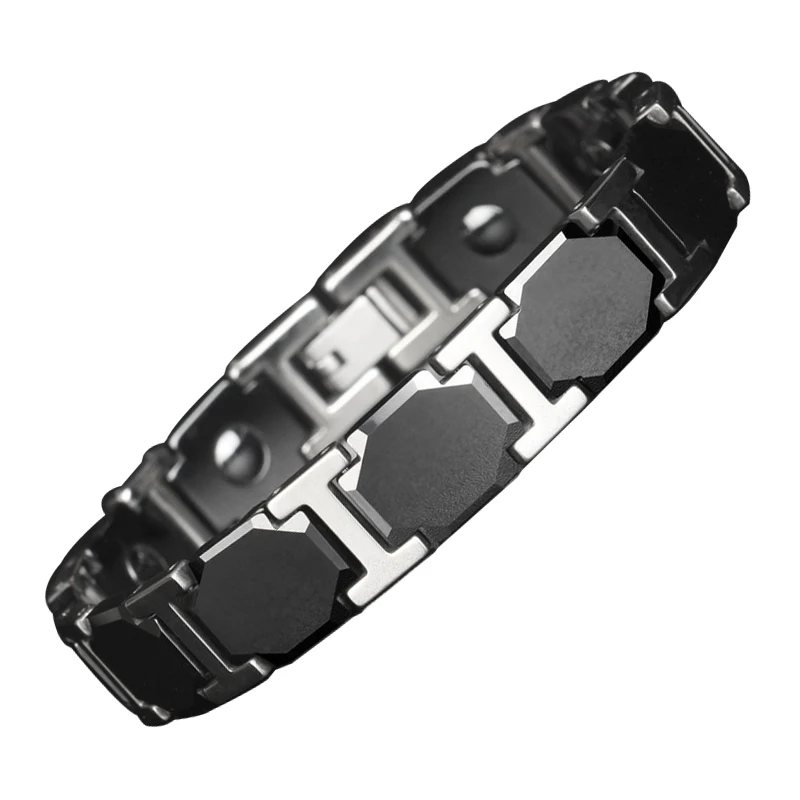 

Stainless Steel Ceramic Health Magnetic Therapy Bracelet Negative Ion Couple Health Bracelet Relief Pain form Arthritis