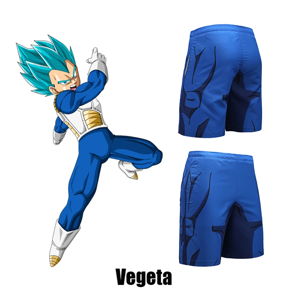 

Summer new seven Dragon Ball Vegeta 3D printed beach pants tide brand men's shorts Costume Anime Cosplay Unisex