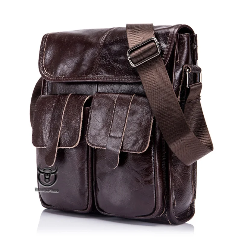 

Shoulder Bag Men Genuine Leather Messenger Bags Men's Briefcase The First Layer Leather Travel Bags Computer Documents Cover Bag
