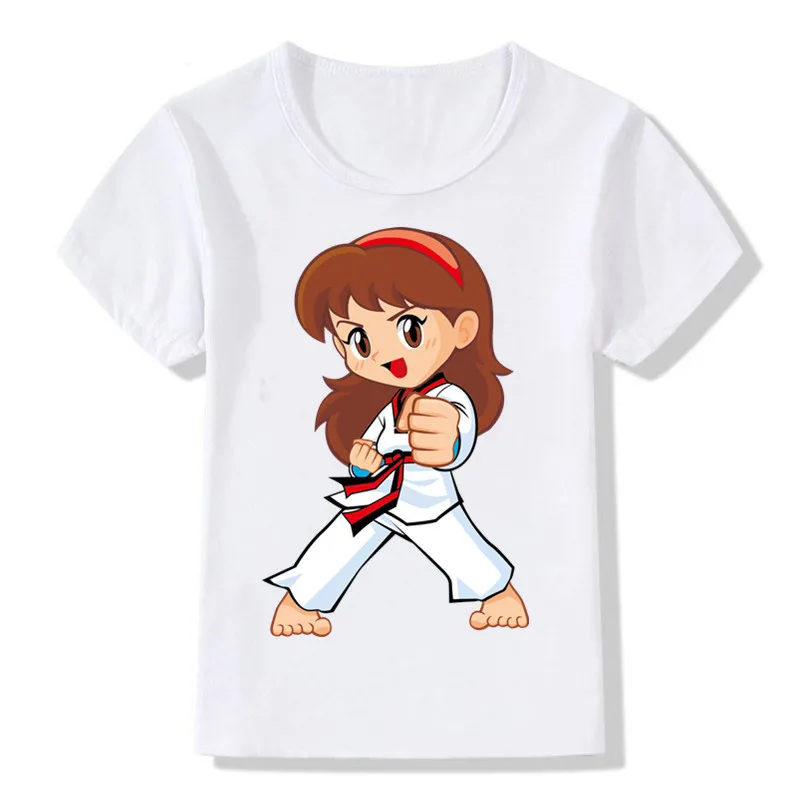 Новая футболка с рисунком тхэквондо, Детские топы для девочек, От 1 до 12 лет, KT-1973 - Цвет: 1