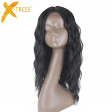 22 Natural Wave Soft Long Black Glod Lace Front Wigs Synthetic Hair Heat Resistant Fiber Wigs For Women Middle Parting 185G : image 22 Natural Wave Soft Long Black Glod Lace Front Wigs Synthetic Hair Heat Resistant Fiber Wigs For Women Middle Parting 185G