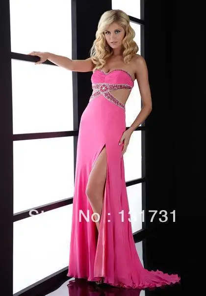 Hot Sale 2013 Sexy Chiffon One Shoulder Slit Floor Length Party/Prom Dresses | Свадьбы и торжества