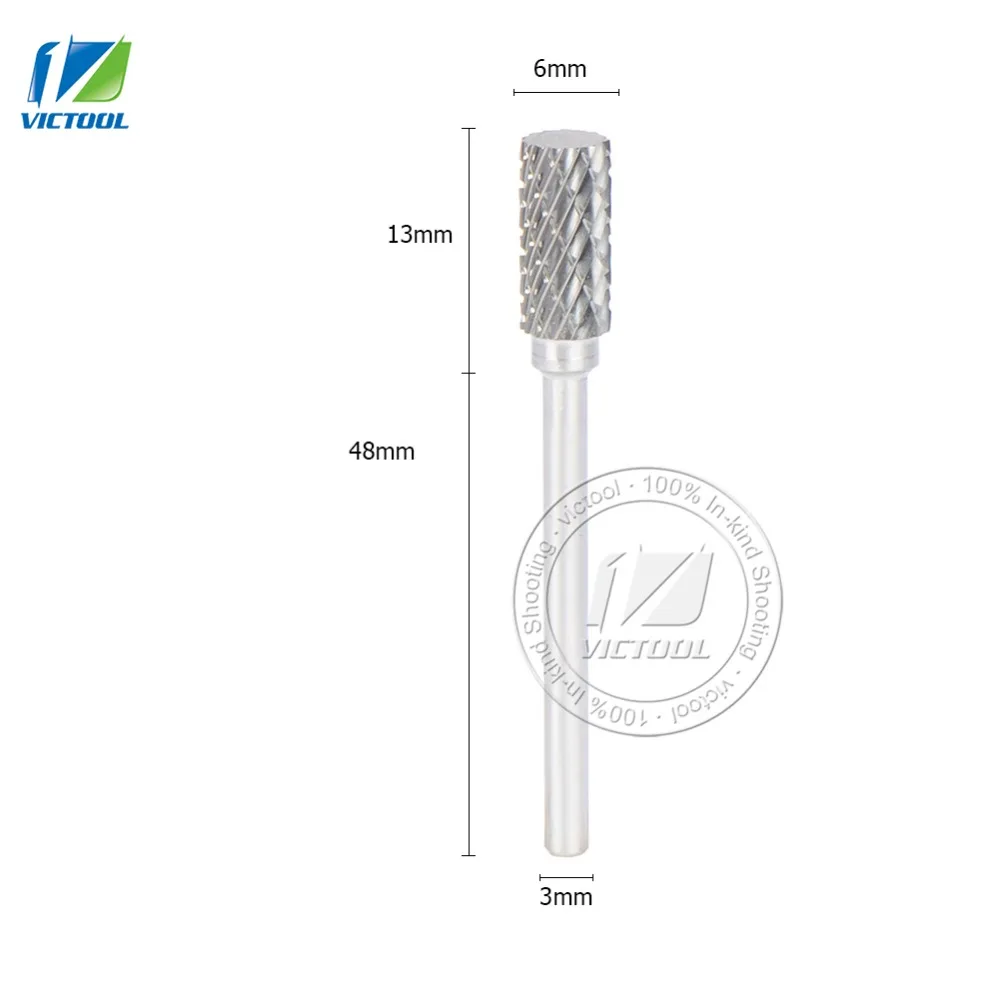 5 шт./лот A061303 карбид вольфрама цилиндр 6*13 мм роторный напильник шлифовальные и абразивные инструменты 3 мм хвостовик фрезы