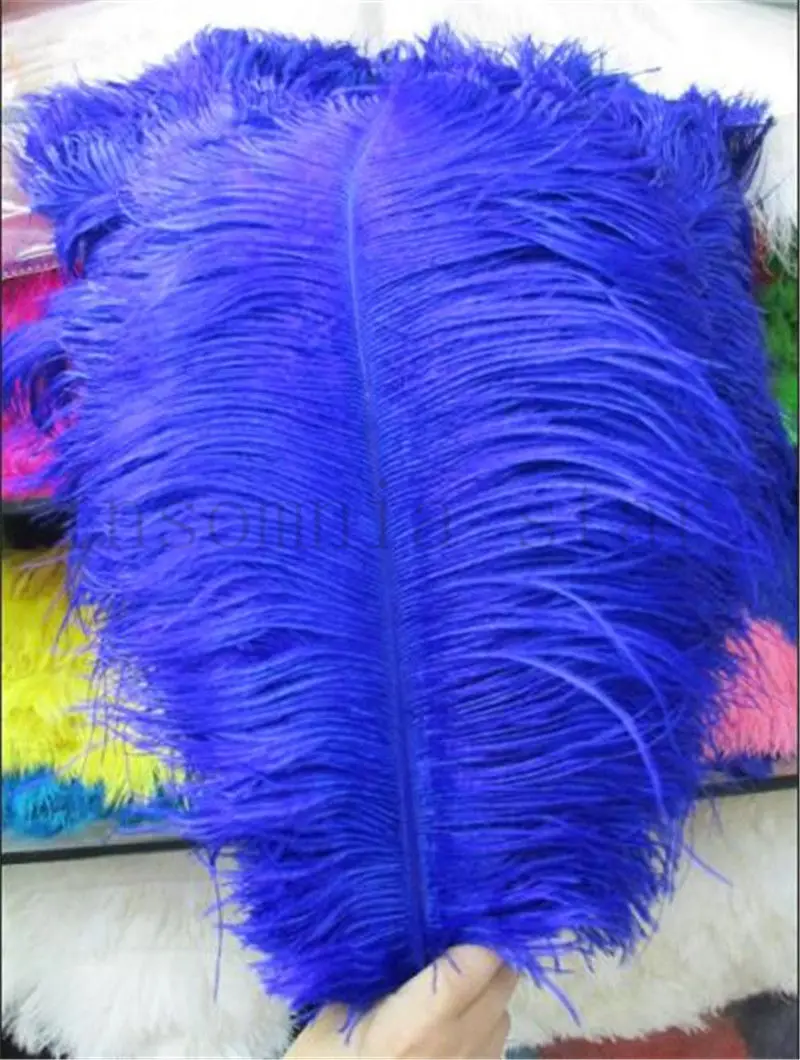 100 шт Хвост полюс натуральный страусовый перо 10-45 см/4-18 дюймов окрашенные сапфир для Вечерние Маски головной убор аксессуары для одежды