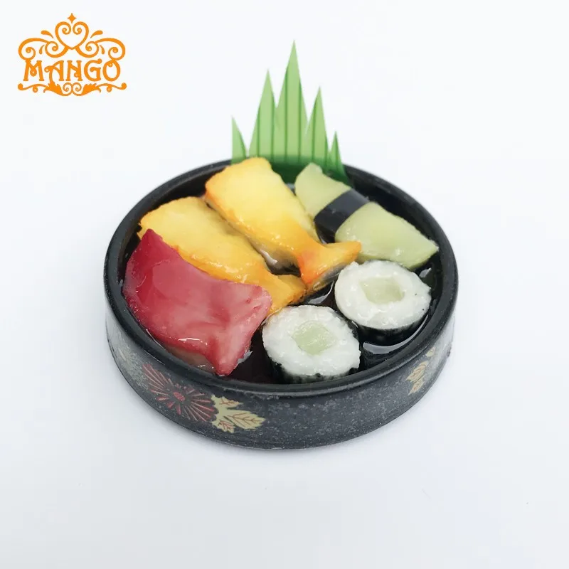1//6 Doll House Miniatures Decor Vivid Japanese Food Sushi Round Plate Gift