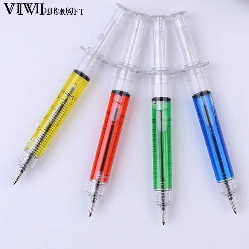 

Cute 1pcs Liquid Syringe Ballpoint Pens For Writing Supplies Syringe Ball Pen Vividcraft Kawaii School Office Stationery