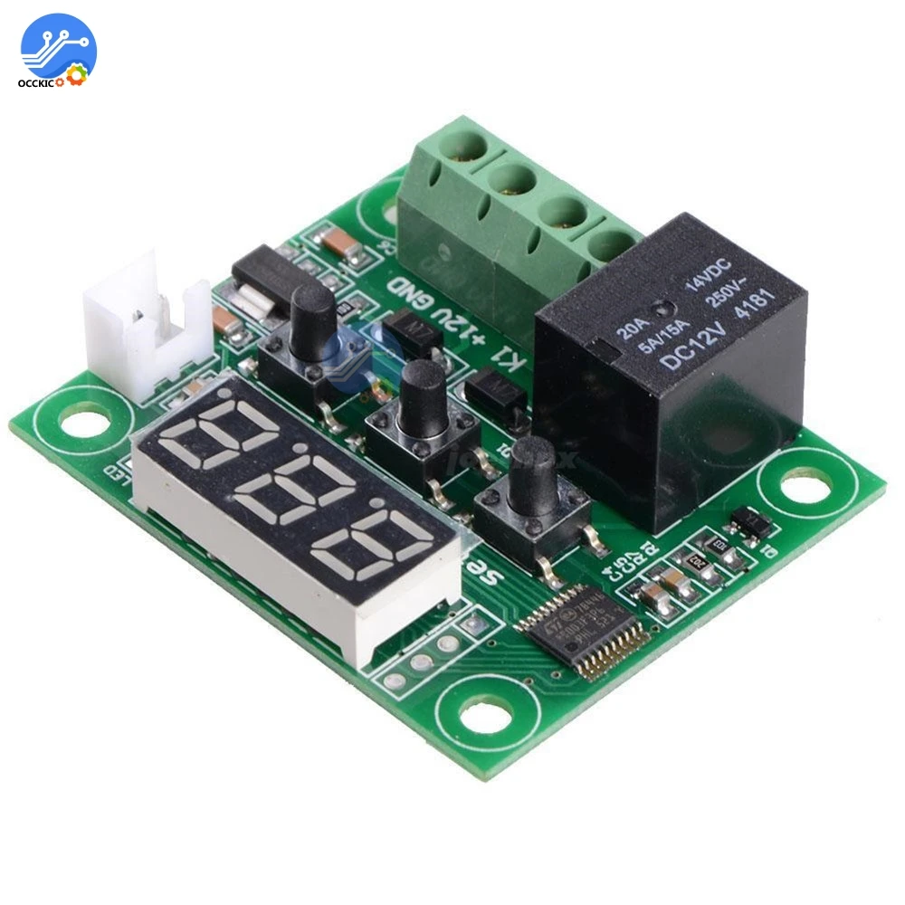 

1PCS W1209 DC 12V Heat Cool temp Thermostat Controller Switch Module Waterproof NTC Sensor with LED Digital Screen