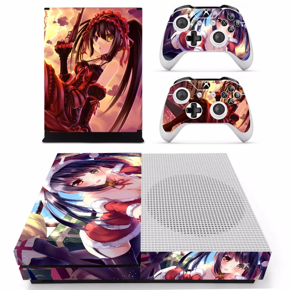 

Anime Cute Girl Tokisaki Kurumi Skin Sticker Decal For Xbox One S Console and Controllers for Xbox One Slim Skin Stickers Vinyl