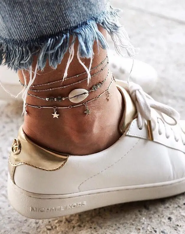 

2019 New Anklets for Women Shell Foot Jewelry Summer Beach Barefoot Bracelet Ankle on Leg Femme Ankle Star Bohemian Accessories