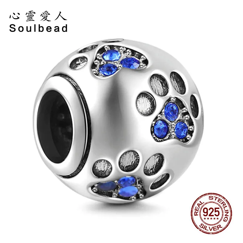 Soulbead, 925 пробы, серебряный шарм из австрийского кристалла, бисер, подходит для браслета Pandora, цепочка, ожерелье и очаровательный браслет для подарков - Цвет: CWS0109-14