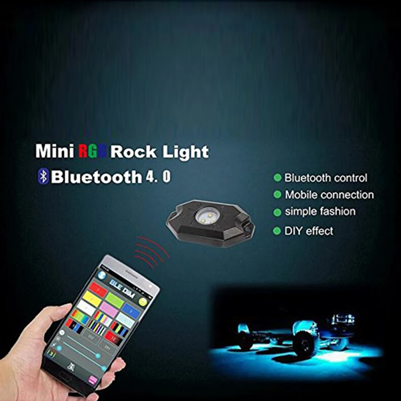 Clearance 1 To 4 Rgb Car Auto Chassis Lamp Light Decor Mobilephone App Music Control 6
