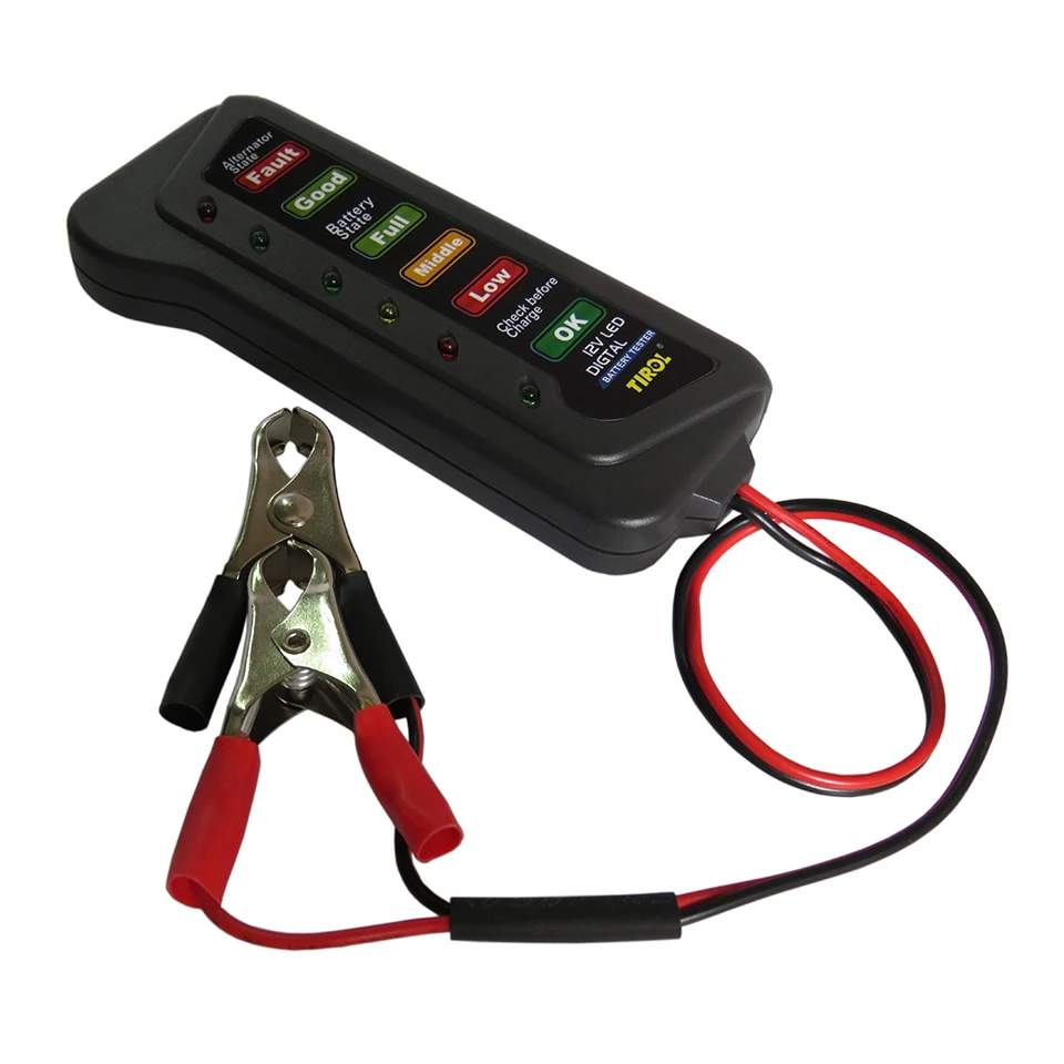 12V Car Battery Alternator Tester LED Lights Display Batteries Analyzer Cars Motorcycle Trucks Battery Test Diagnostic Tool (6)